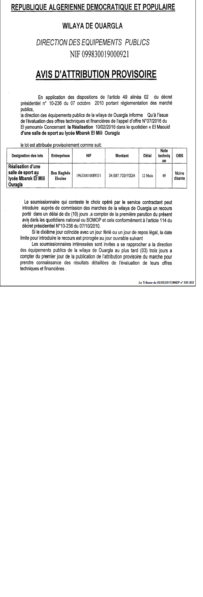 La Tribune
