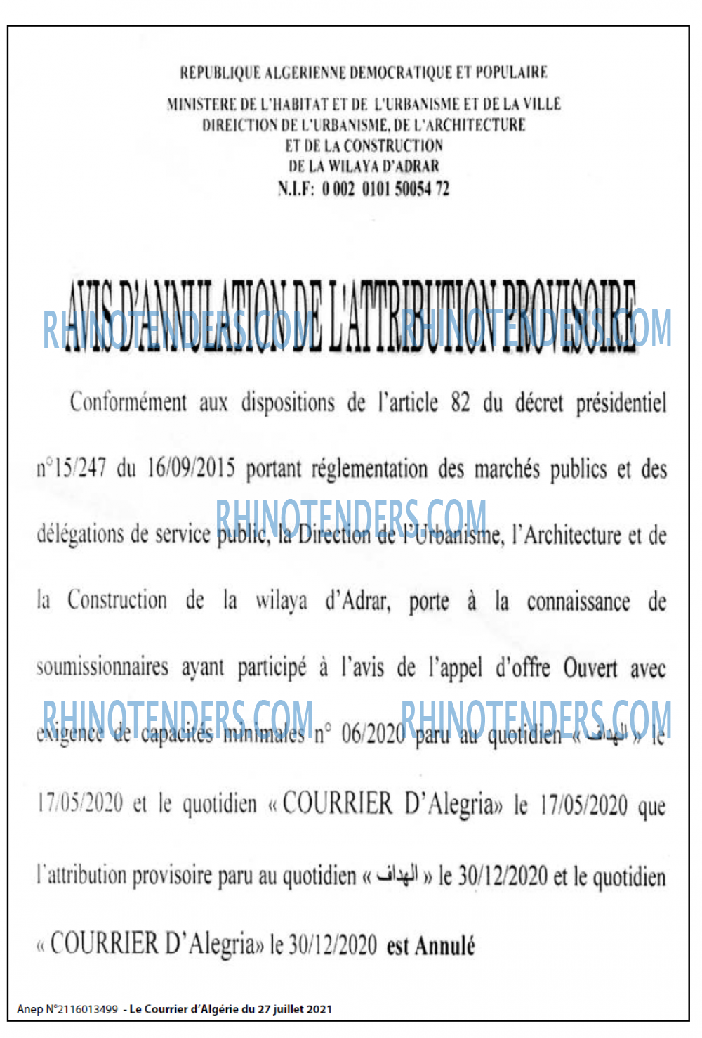 Le Courrier d'Algerie