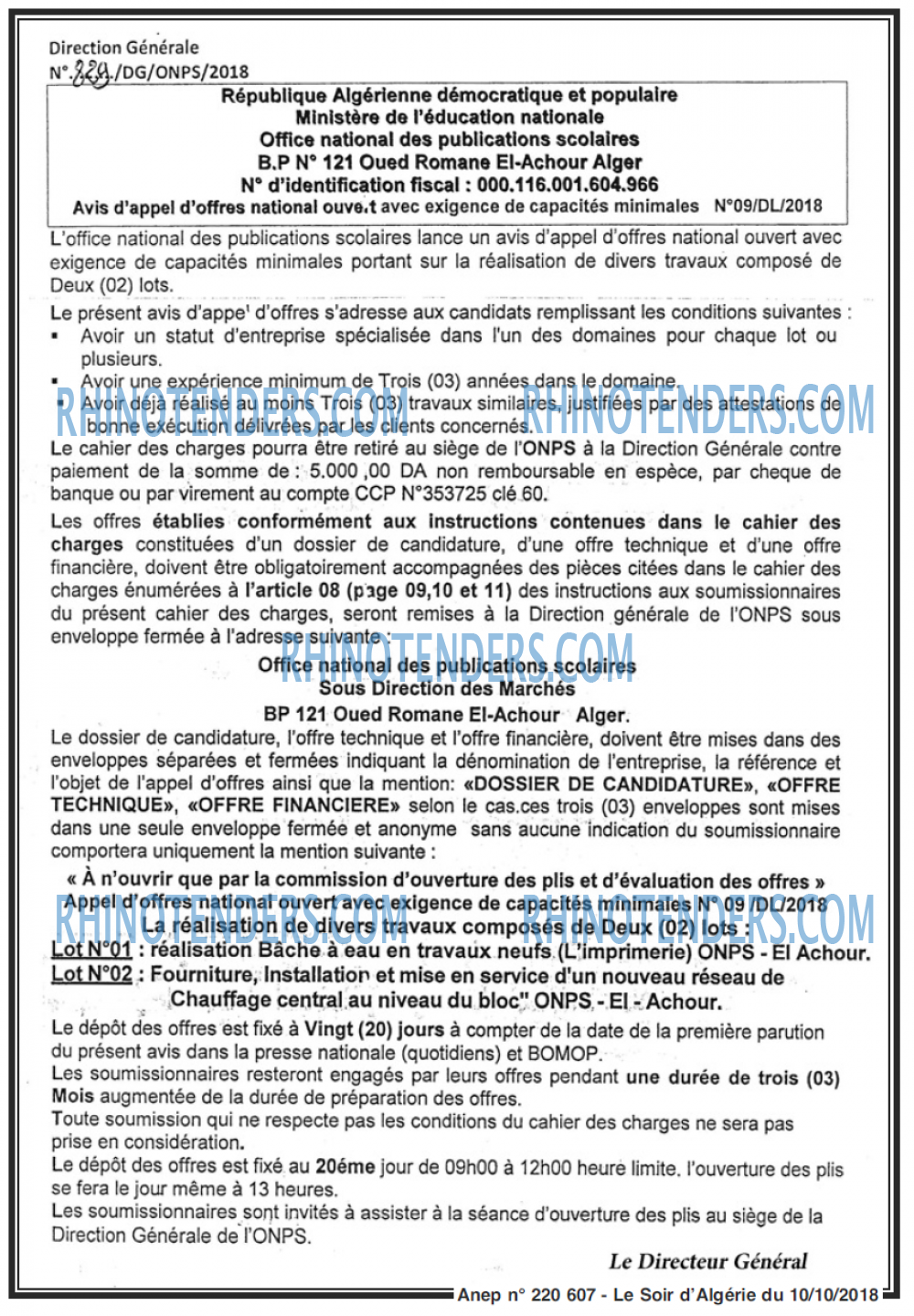LE SOIR D'ALGERIE