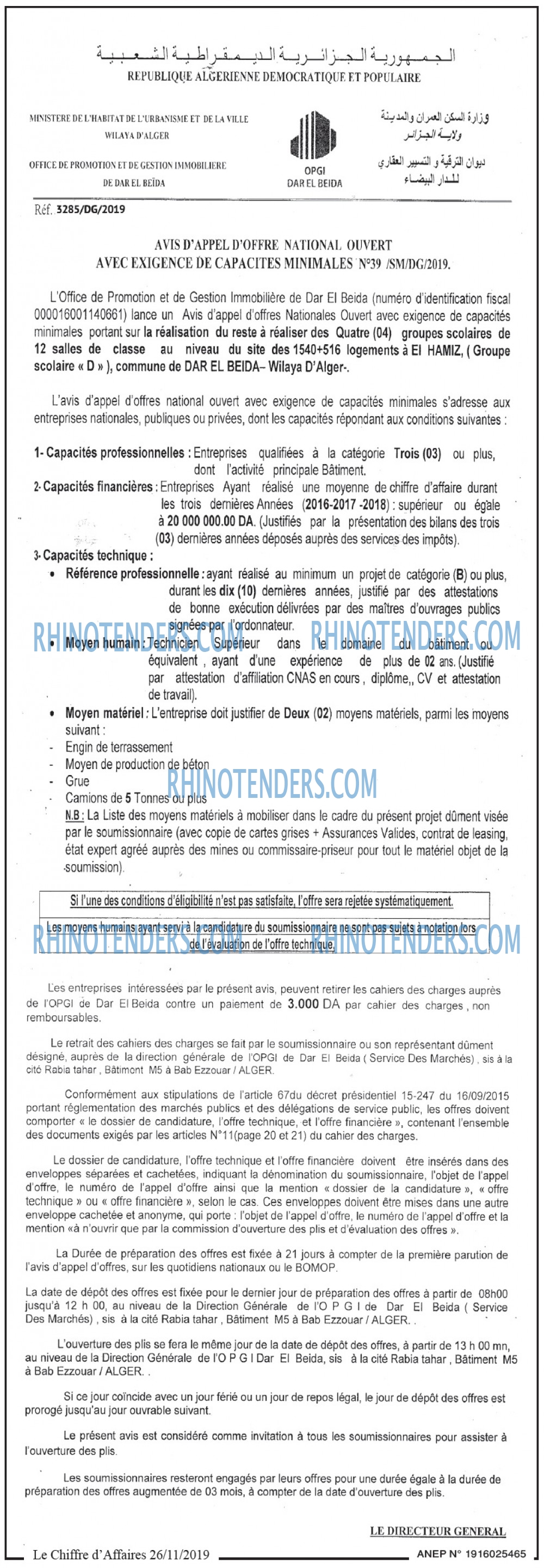Le Chiffre d'Affaires