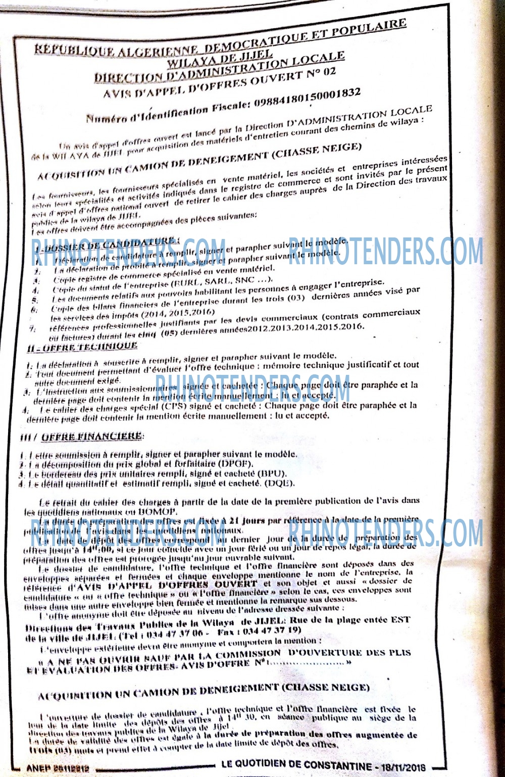 LE QUOTIDIEN DE CONSTANTINE
