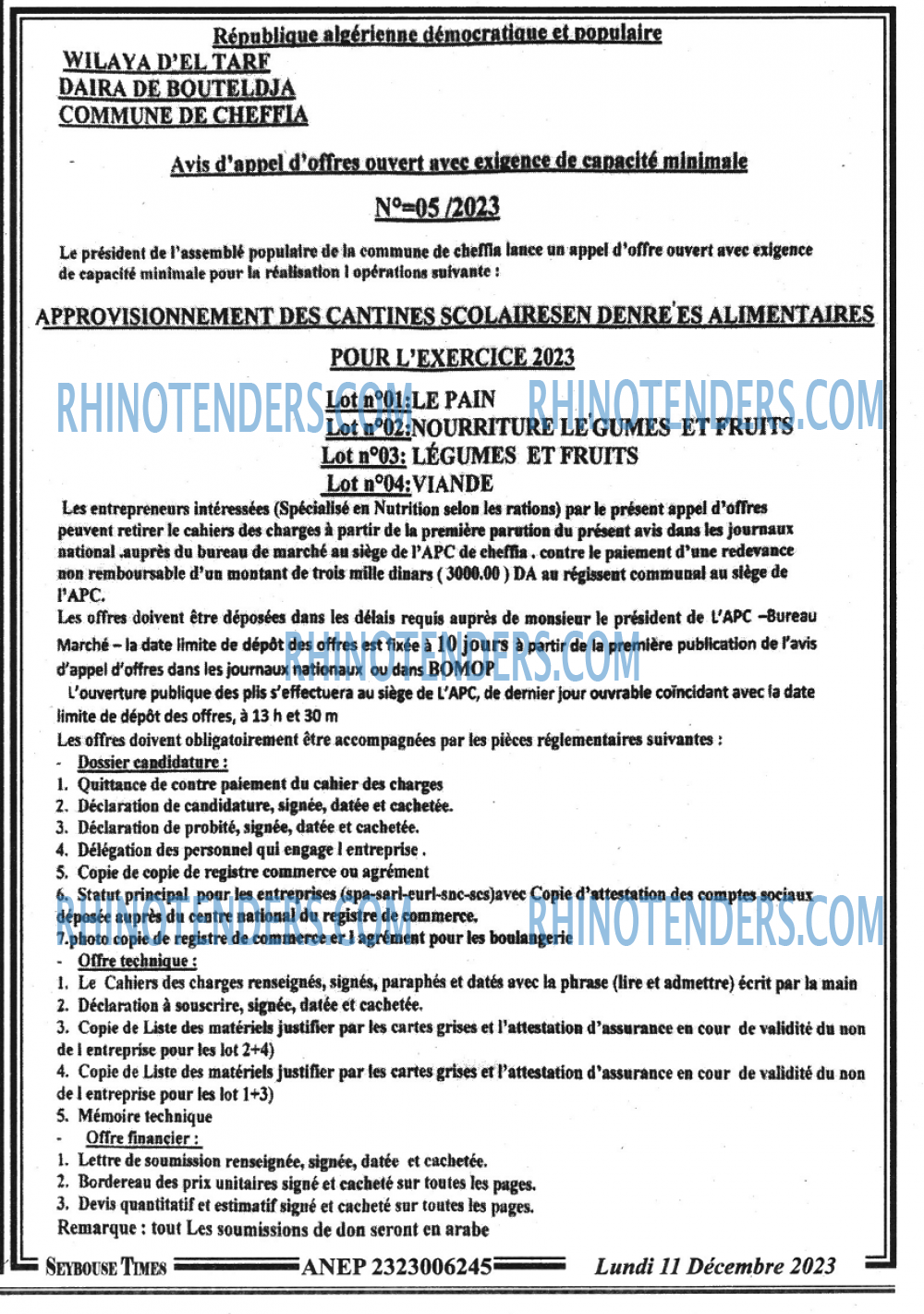 SEYBOUSSE TIMES