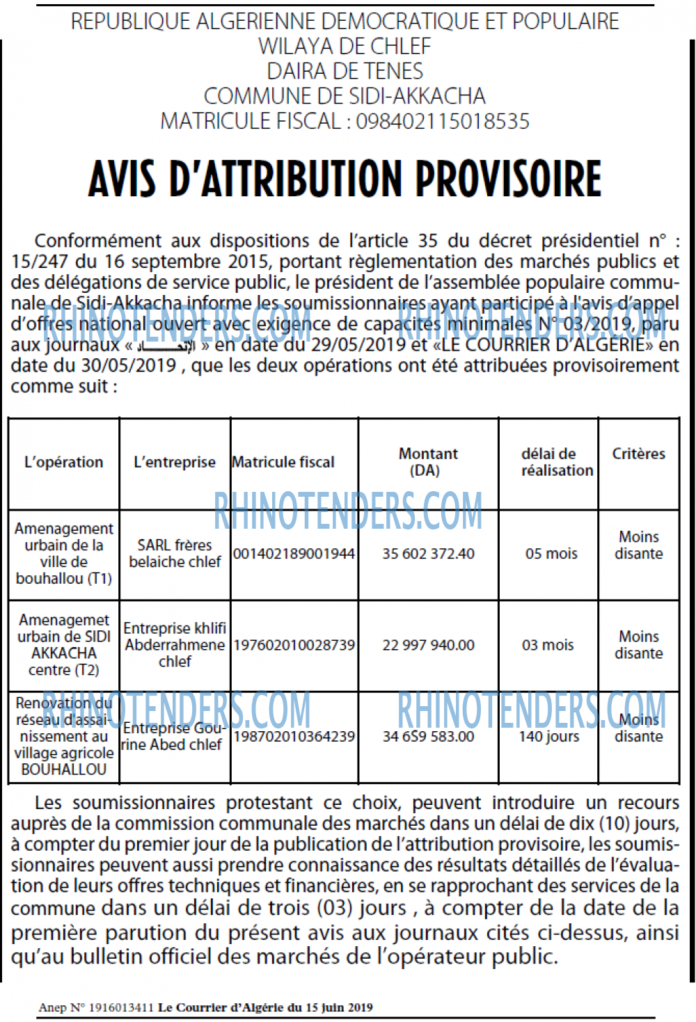 Le Courrier d'Algerie
