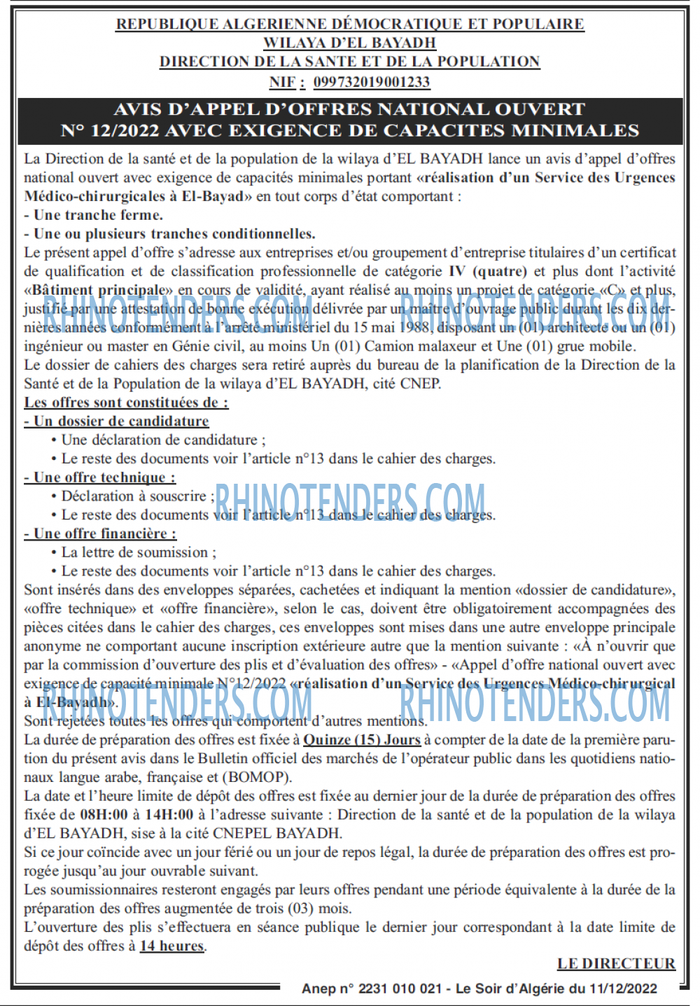 LE SOIR D'ALGERIE