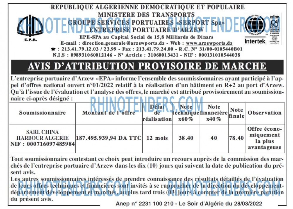 LE SOIR D'ALGERIE