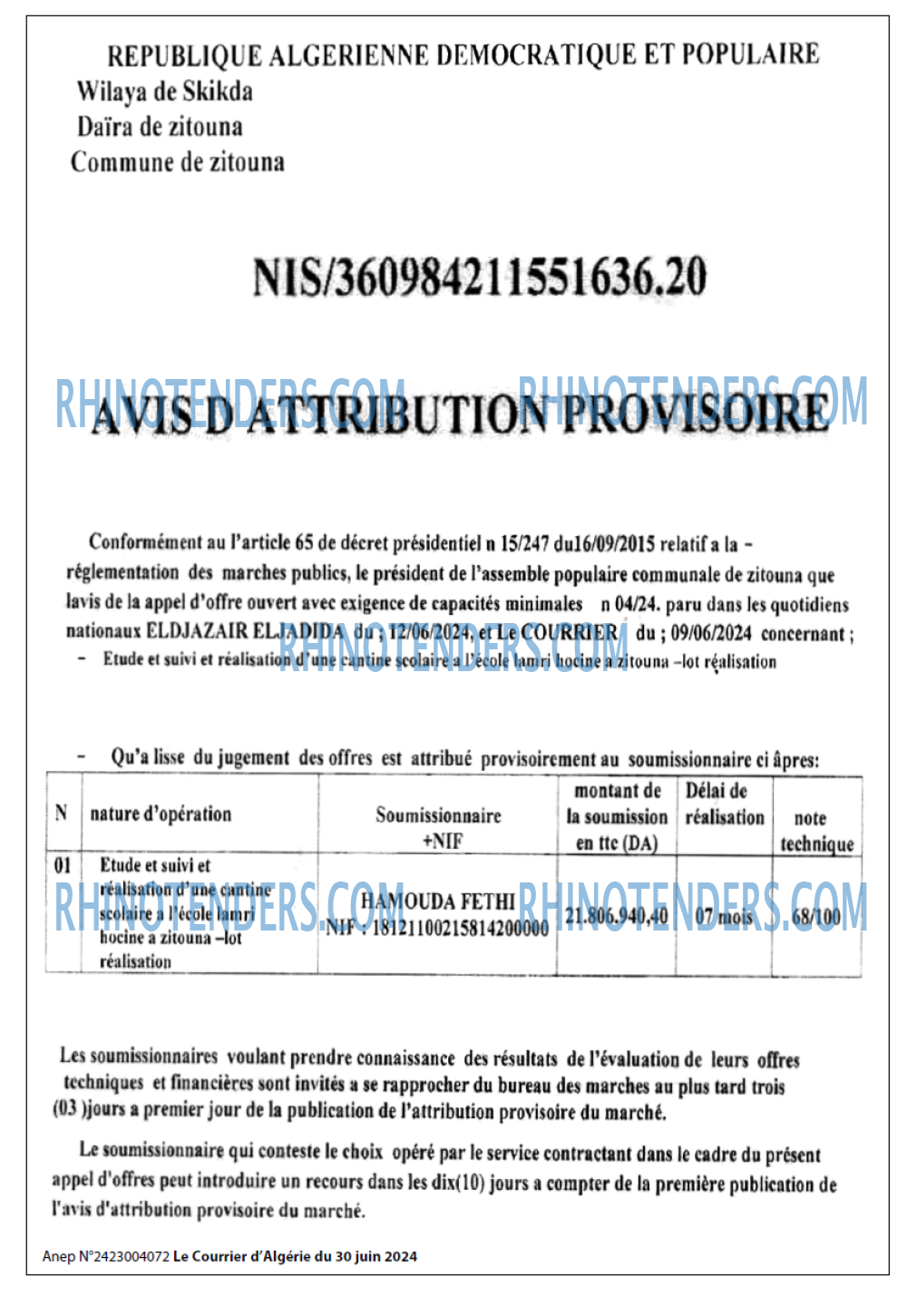 Le Courrier d'Algerie