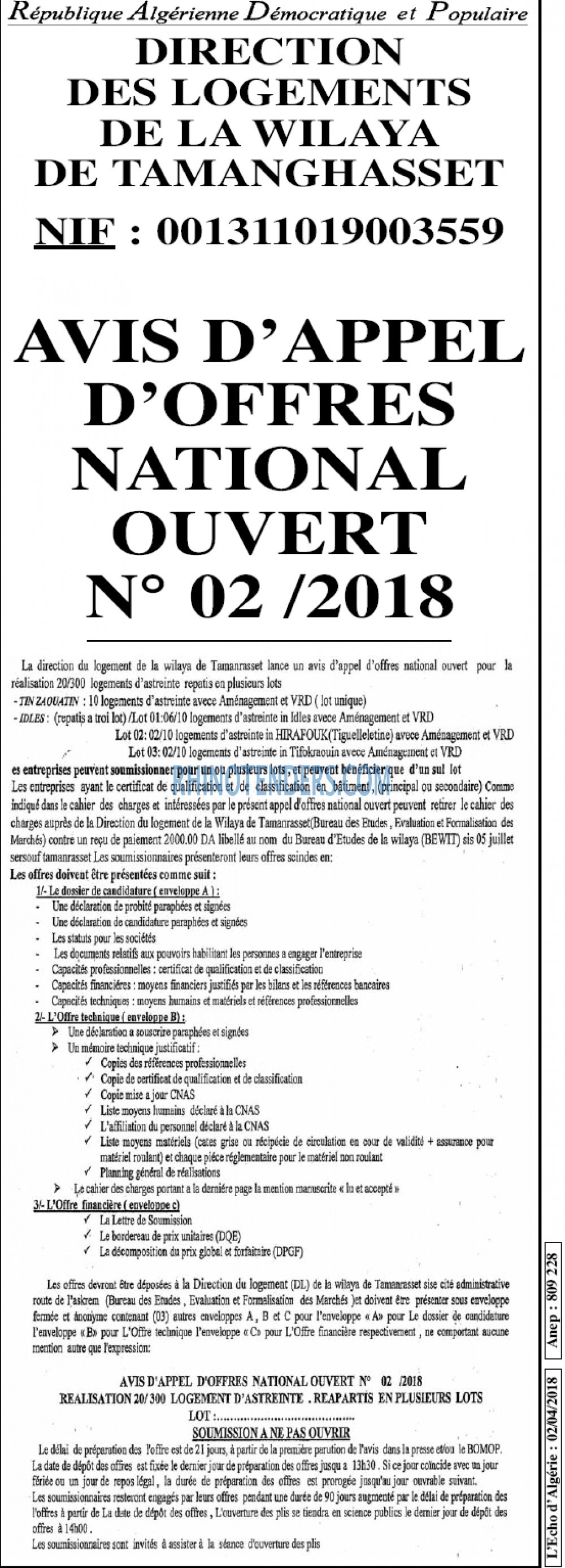 L'ECHO D'ALGERIE