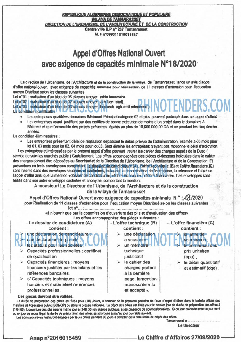 Le Chiffre d'Affaires