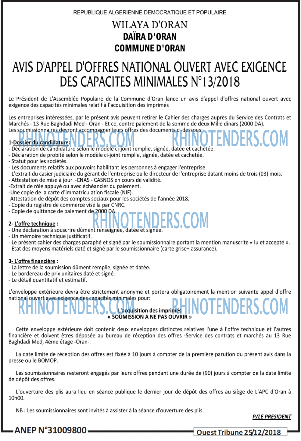 ouest TRIBUNE