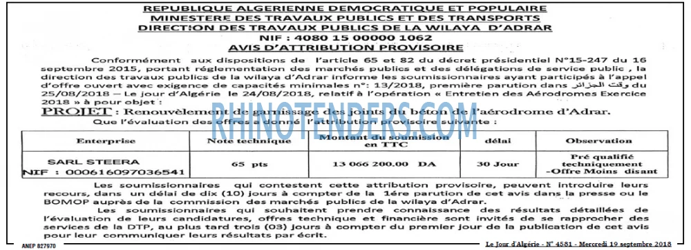Le Jour d'Algérie