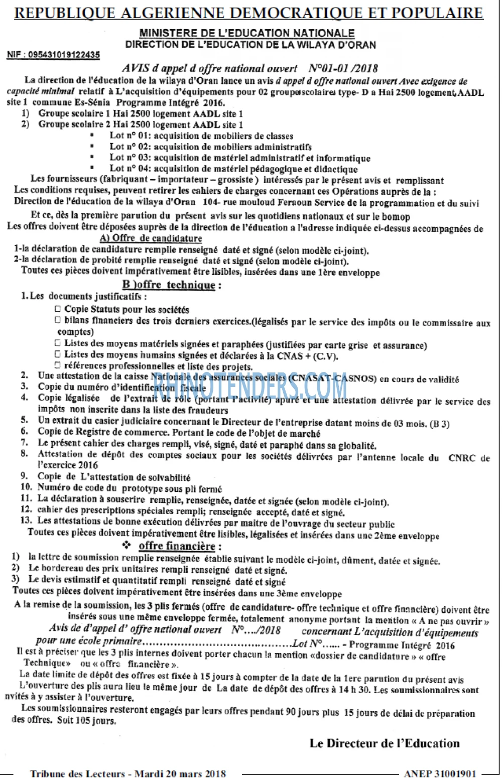 TRIBUNE DES LECTEURS
