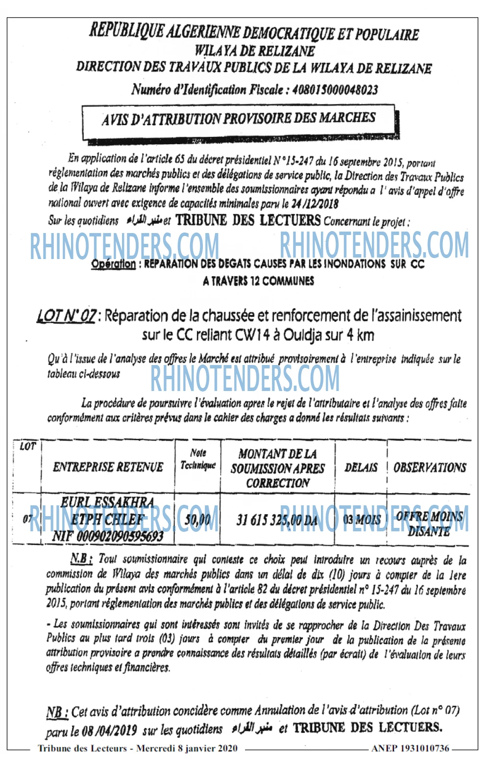 TRIBUNE DES LECTEURS