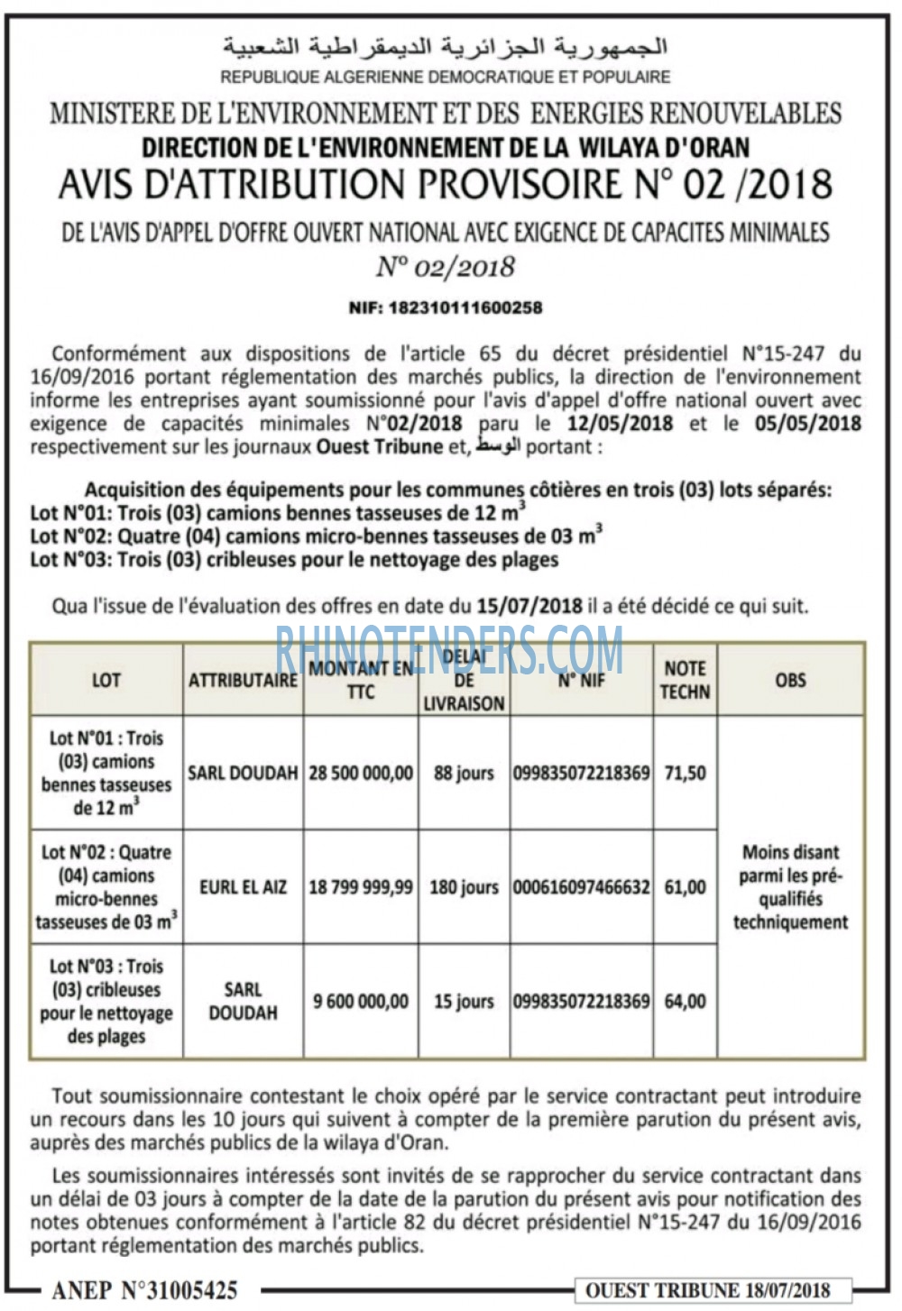 ouest TRIBUNE