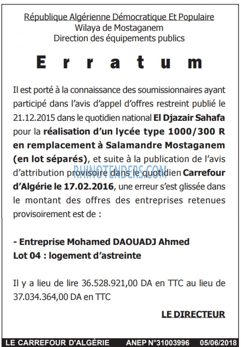 Le Carrefour d'Algérie