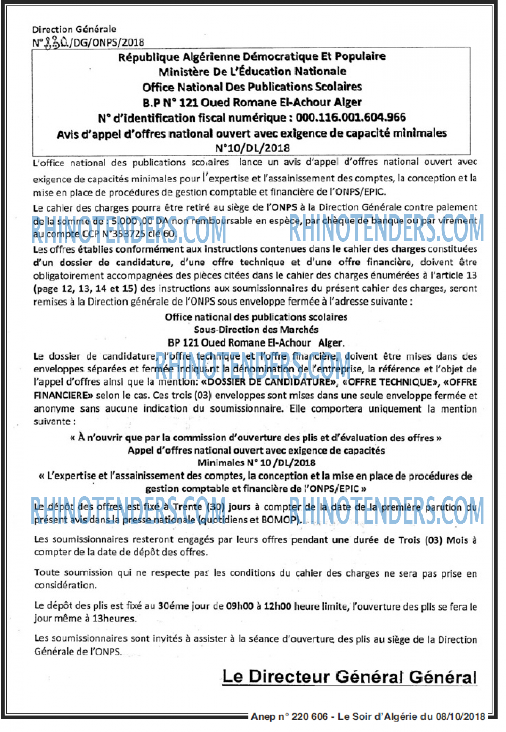 LE SOIR D'ALGERIE