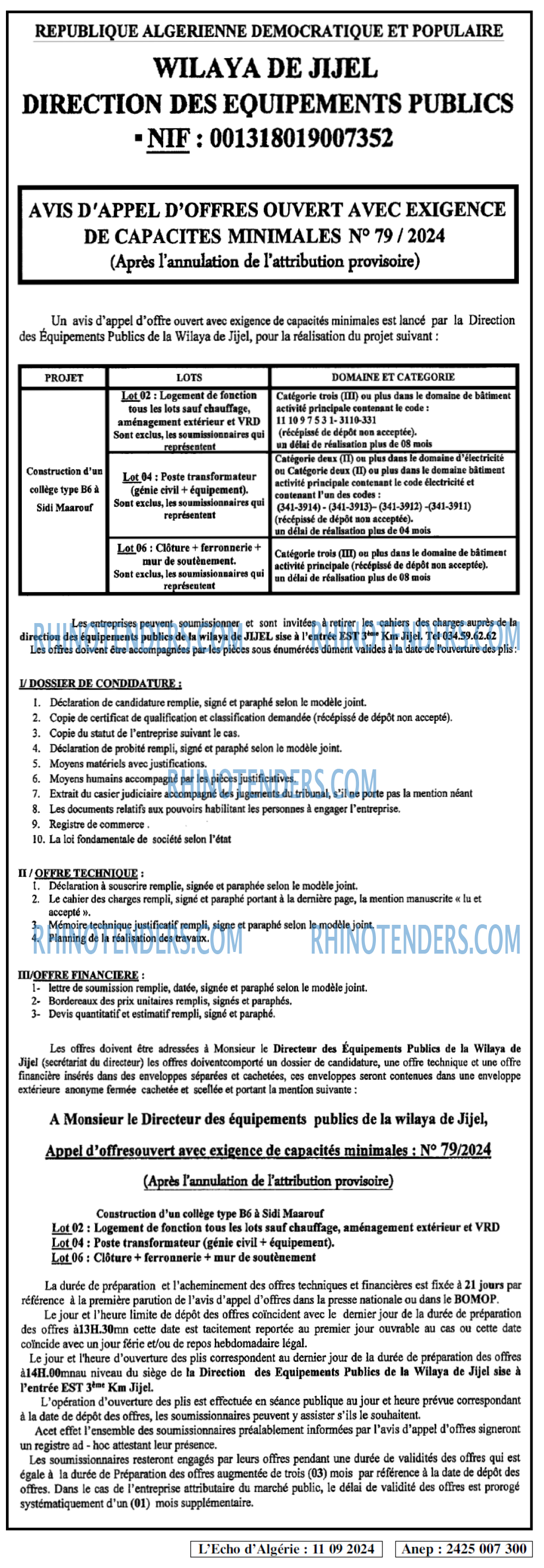 L'ECHO D'ALGERIE