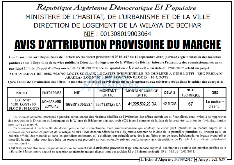 L'ECHO D'ALGERIE