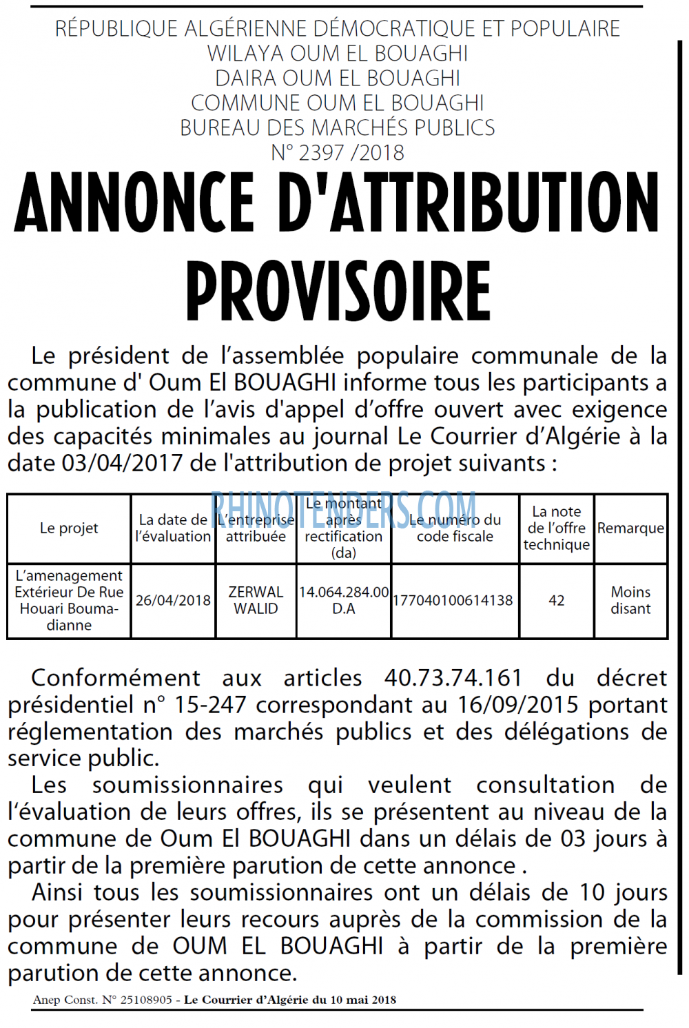Le Courrier d'Algerie