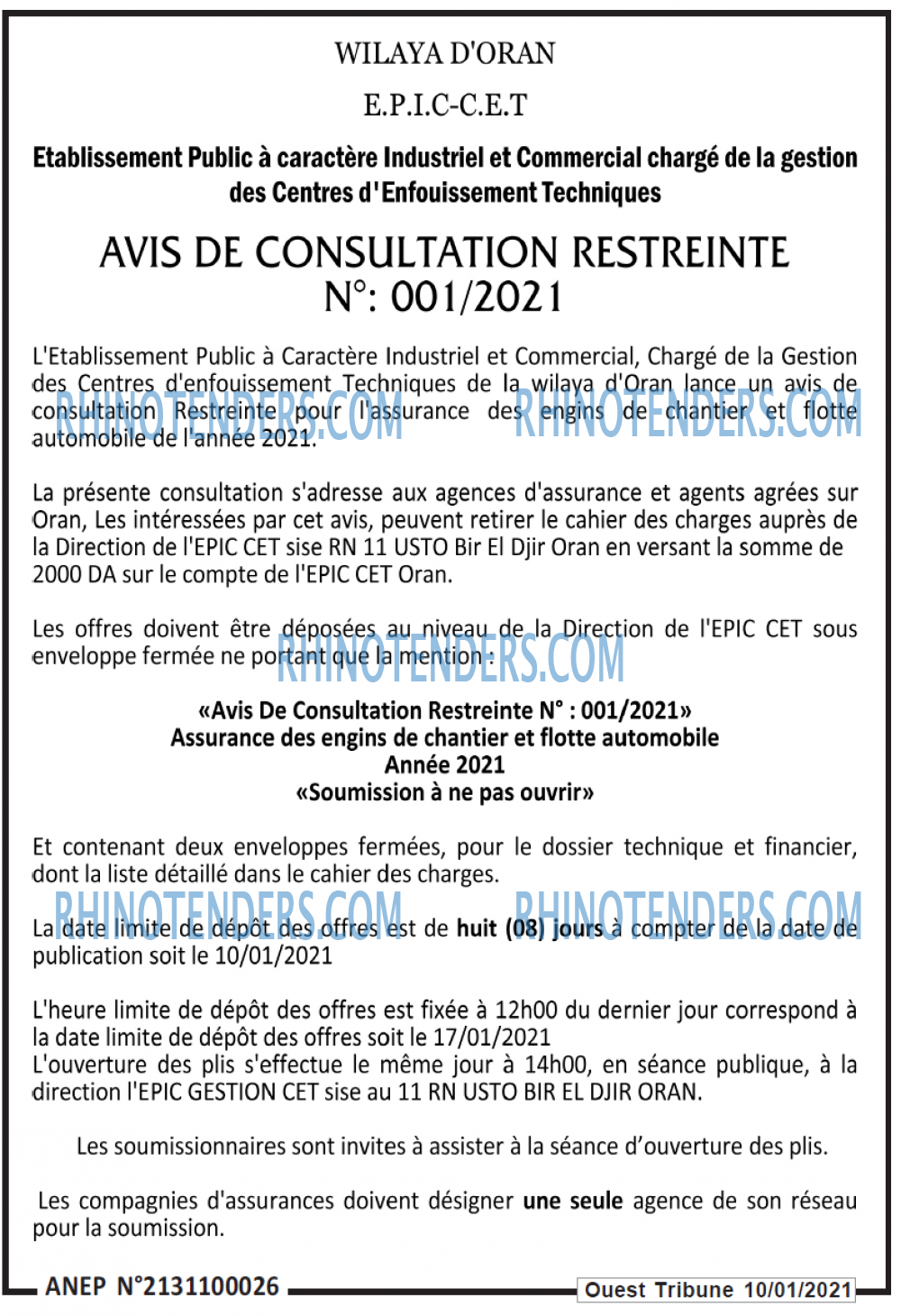 ouest TRIBUNE