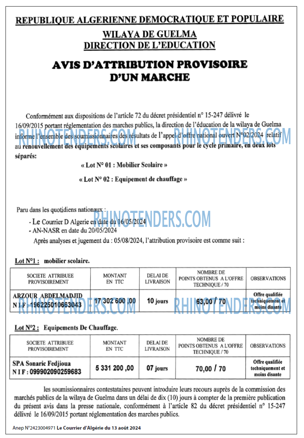 Le Courrier d'Algerie