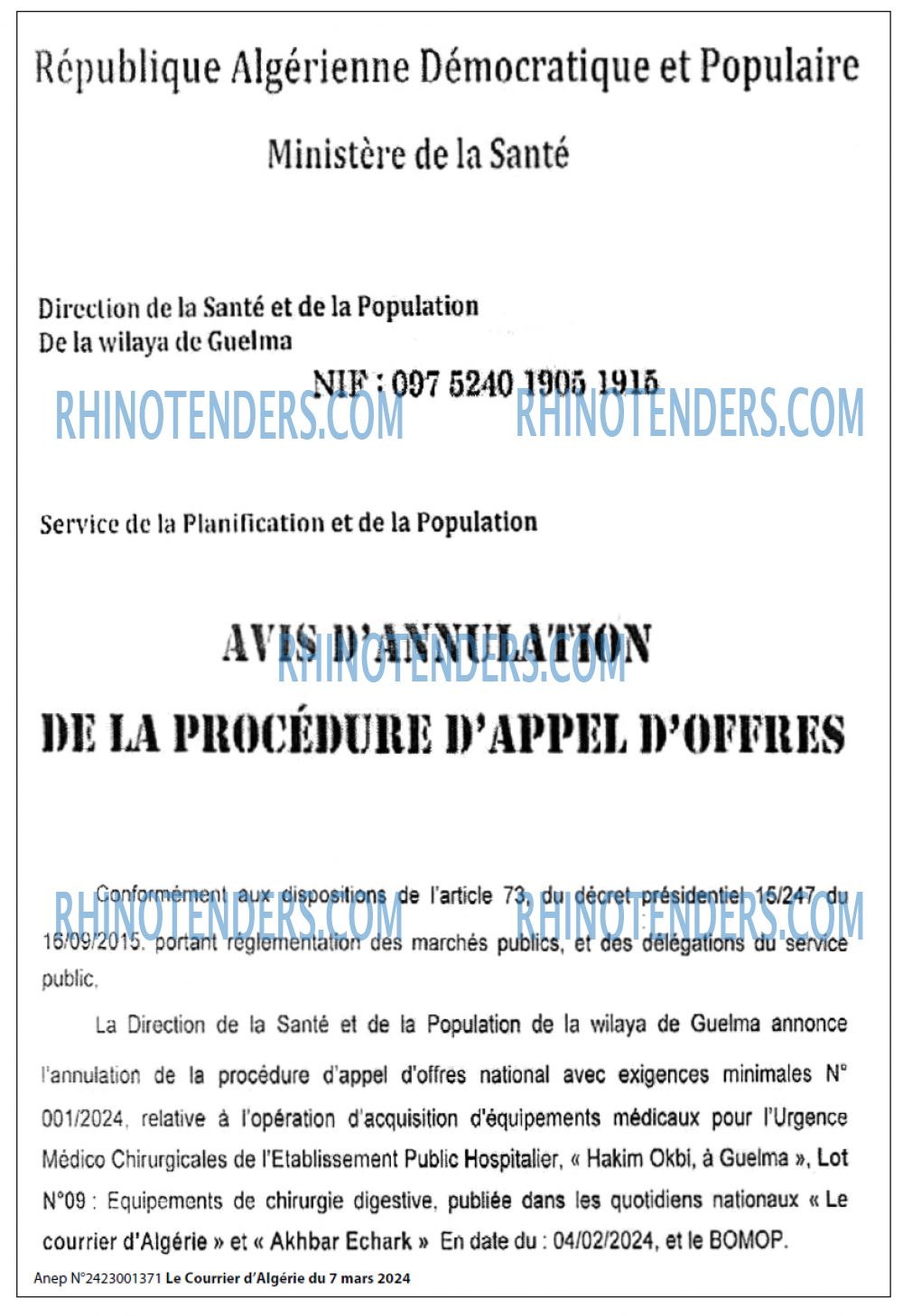 Le Courrier d'Algerie