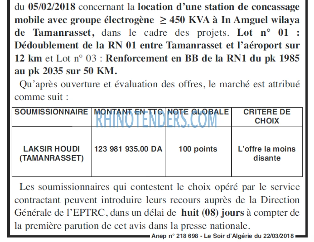 LE SOIR D'ALGERIE