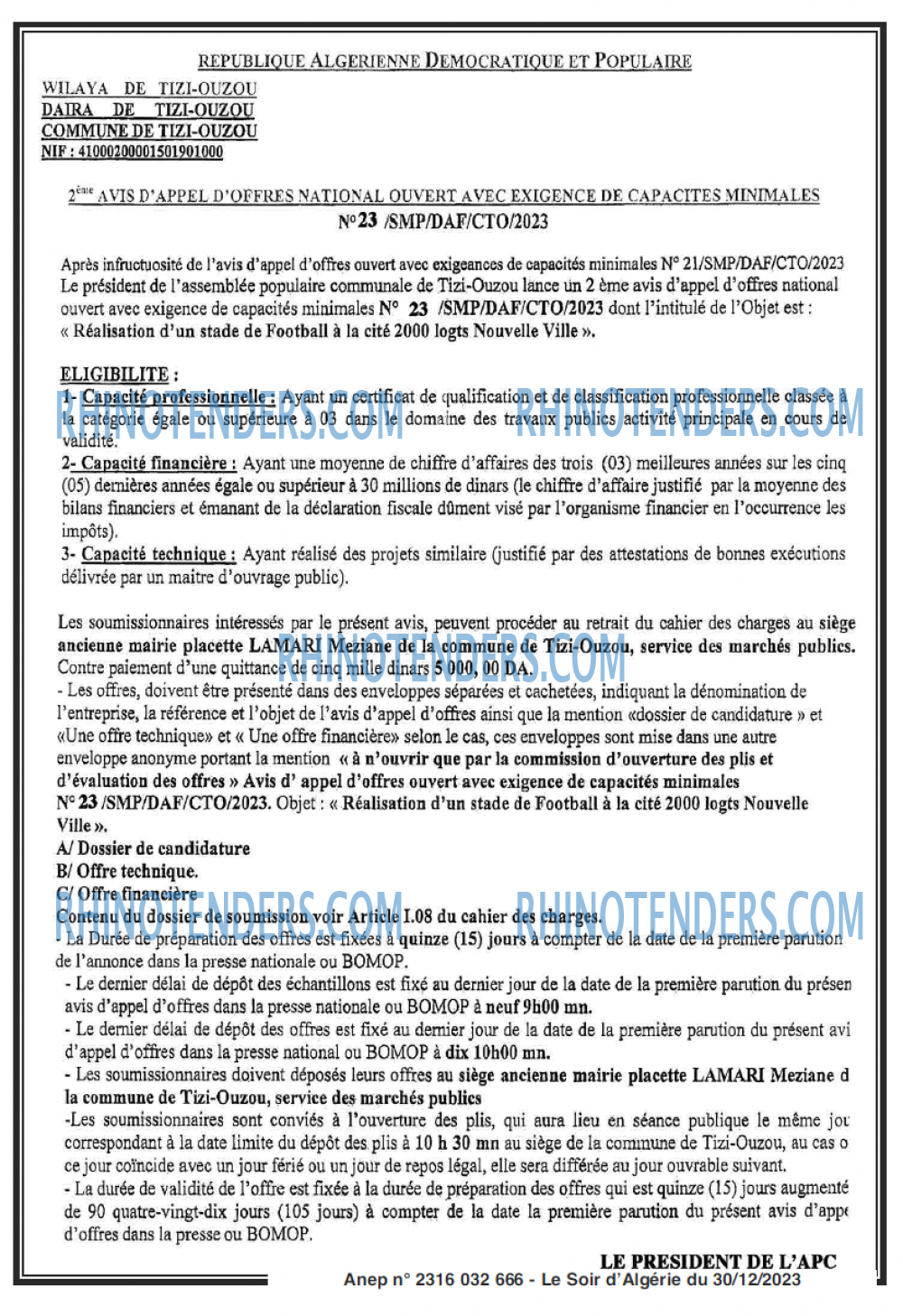 LE SOIR D'ALGERIE