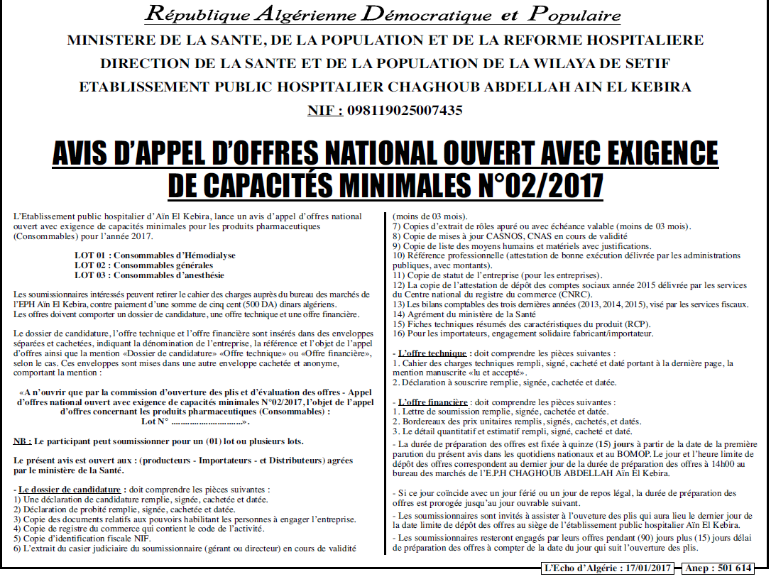 L'ECHO D'ALGERIE
