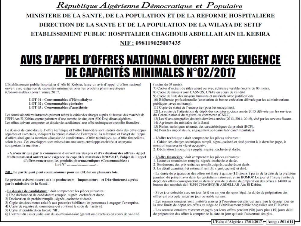 L'ECHO D'ALGERIE