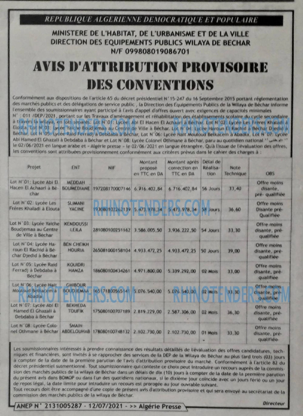ALGERIE PRESSE