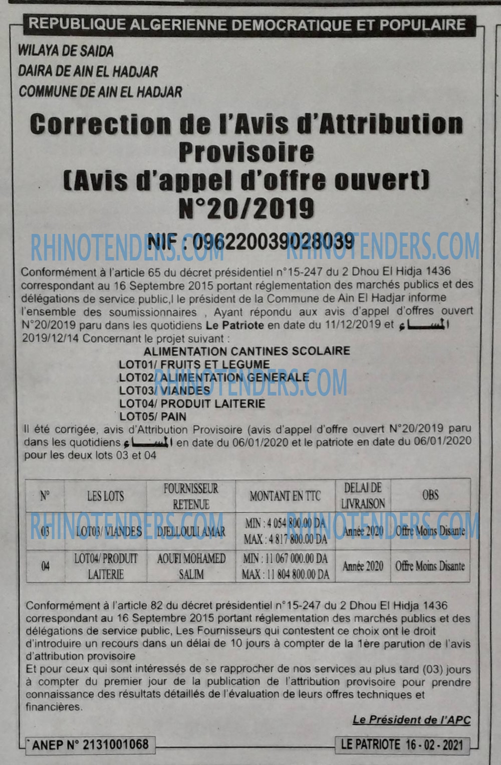 LE PATRIOTE