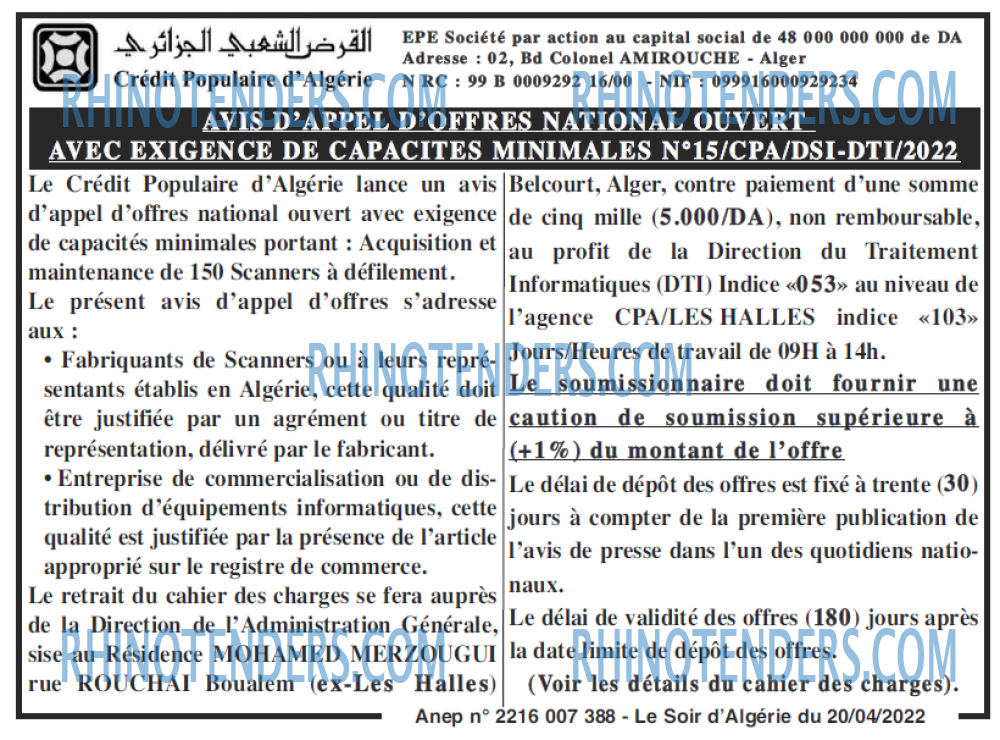 LE SOIR D'ALGERIE
