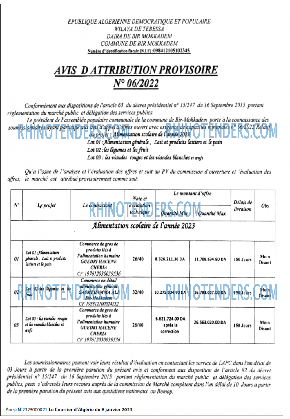 Le Courrier d'Algerie