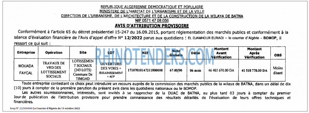 Le Courrier d'Algerie