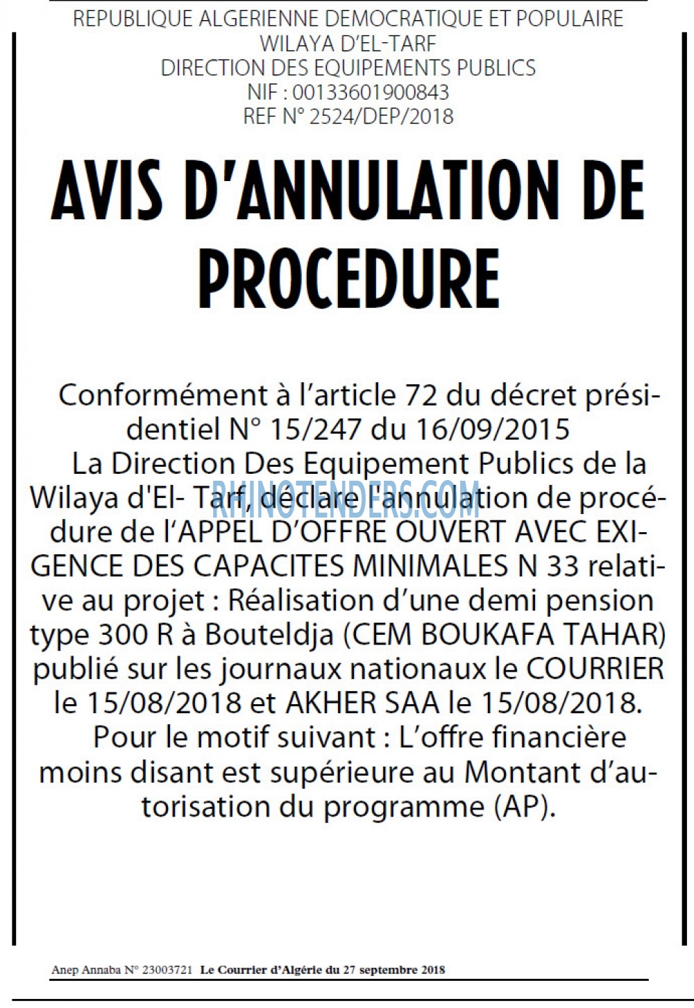 Le Courrier d'Algerie