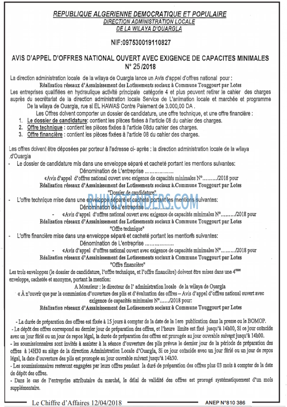 Le Chiffre d'Affaires