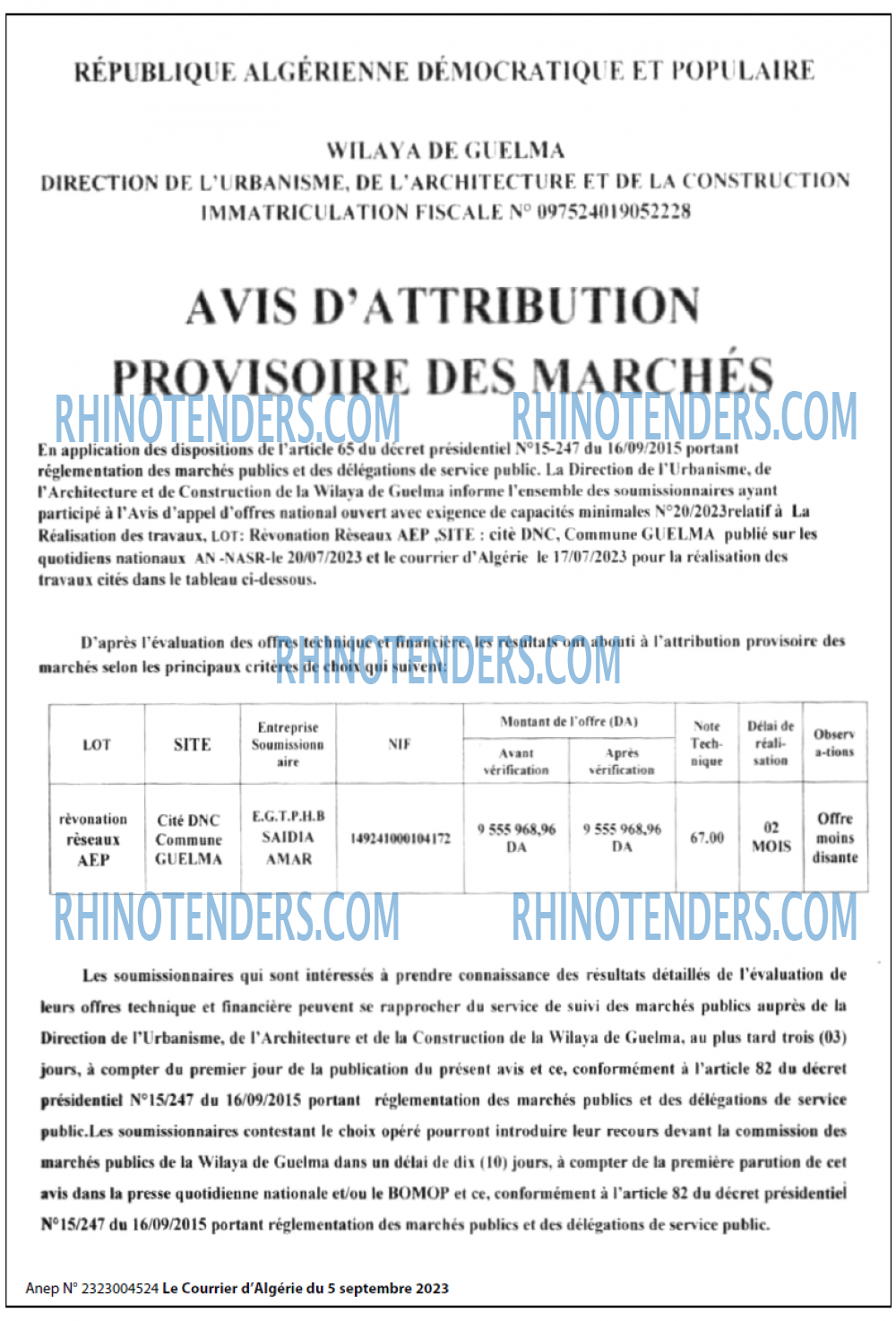 Le Courrier d'Algerie