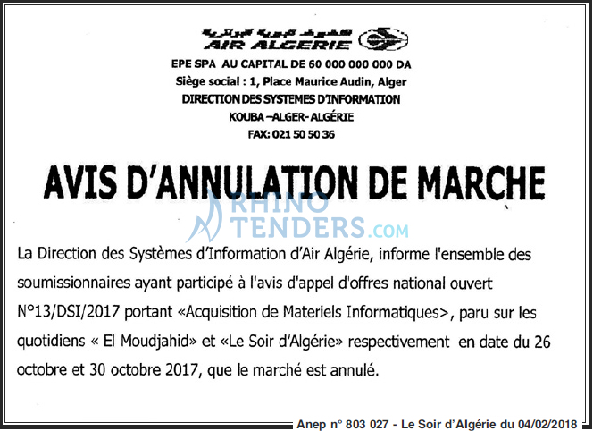 LE SOIR D'ALGERIE