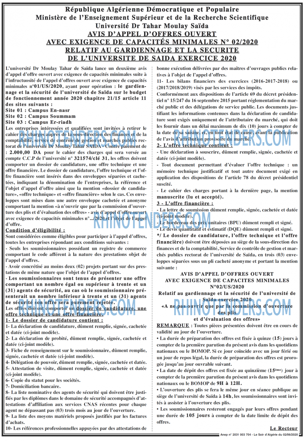LE SOIR D'ALGERIE