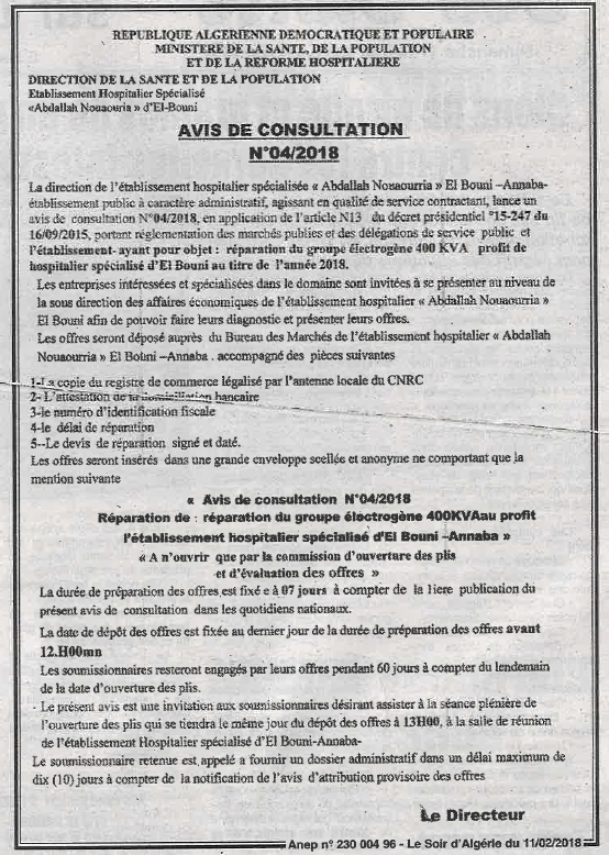 LE SOIR D'ALGERIE