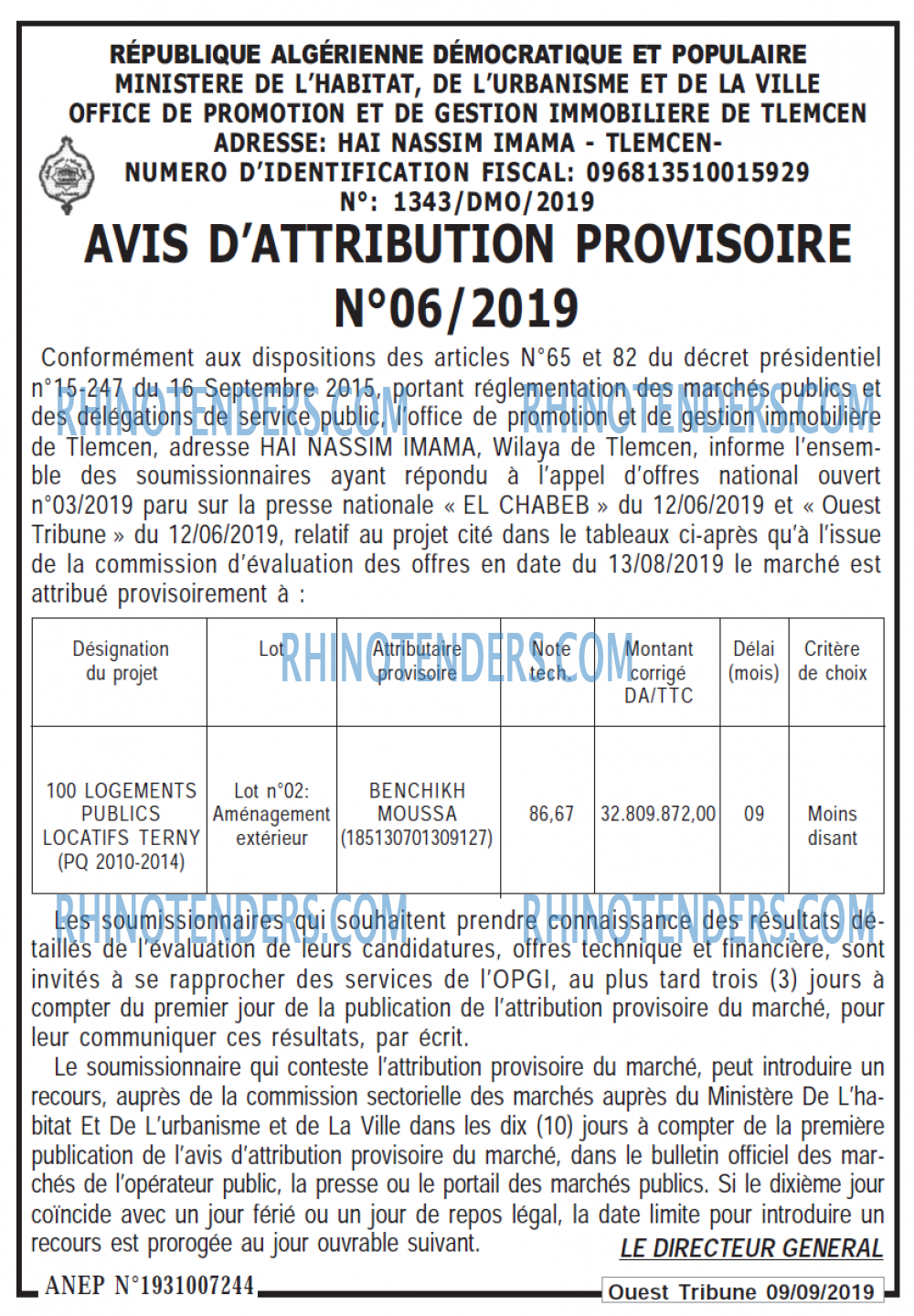 ouest TRIBUNE