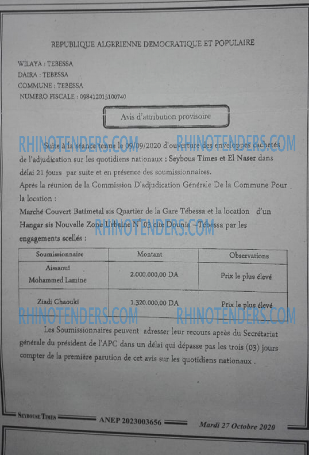 SEYBOUSSE TIMES
