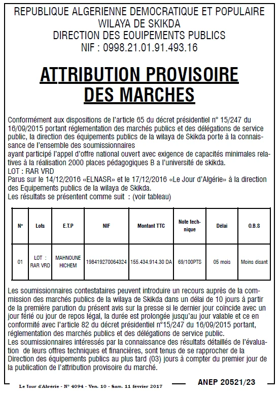 Le Jour d'Algérie