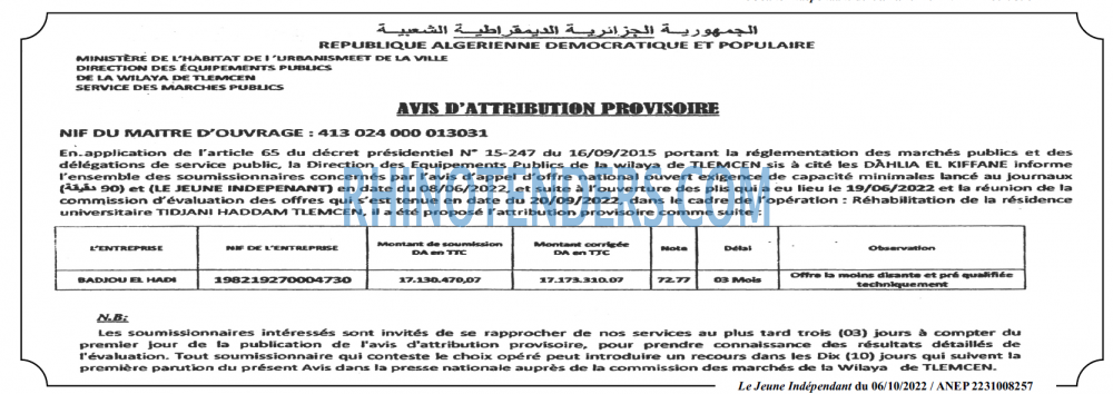 Jeune Independant
