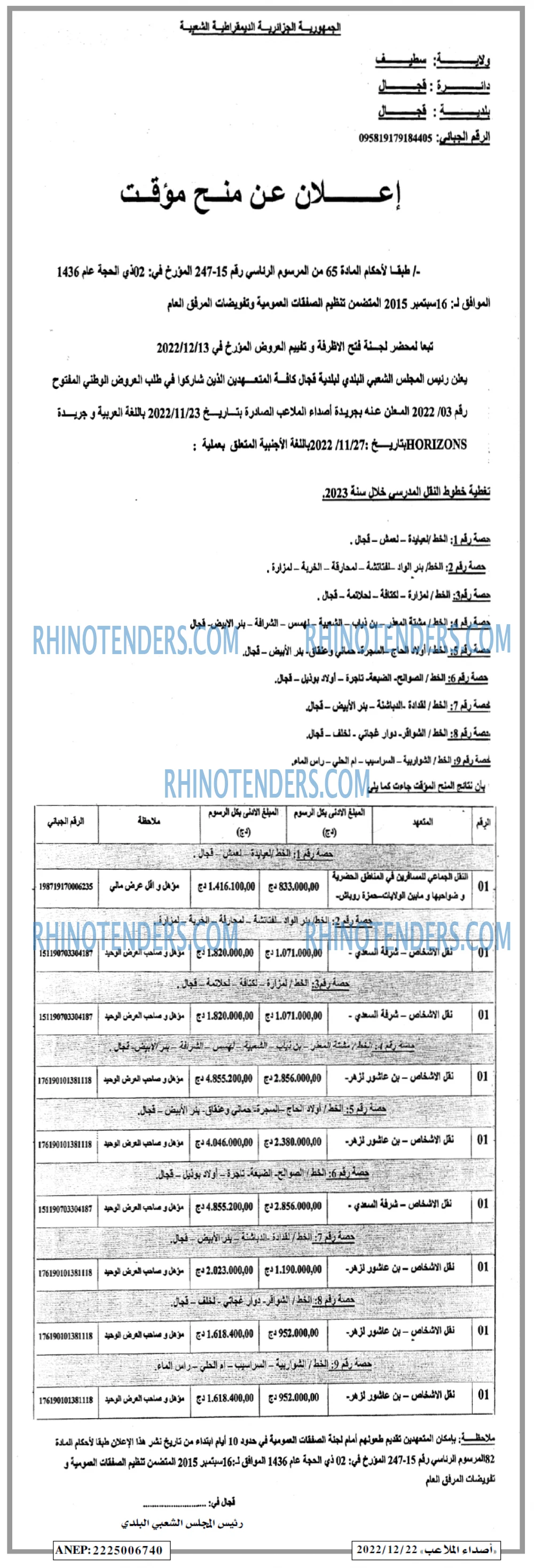 Rhinotenders
