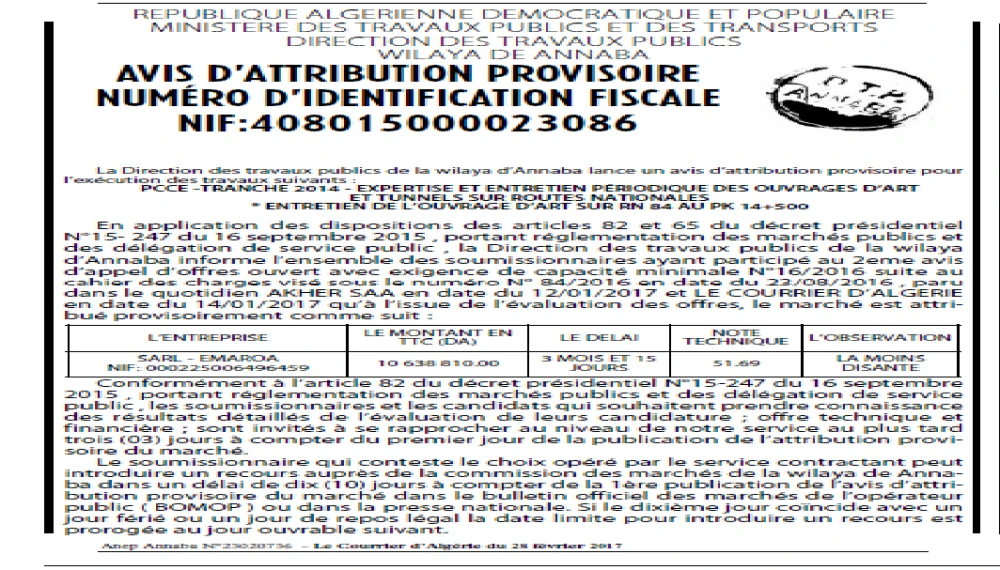 Le Courrier d'Algerie