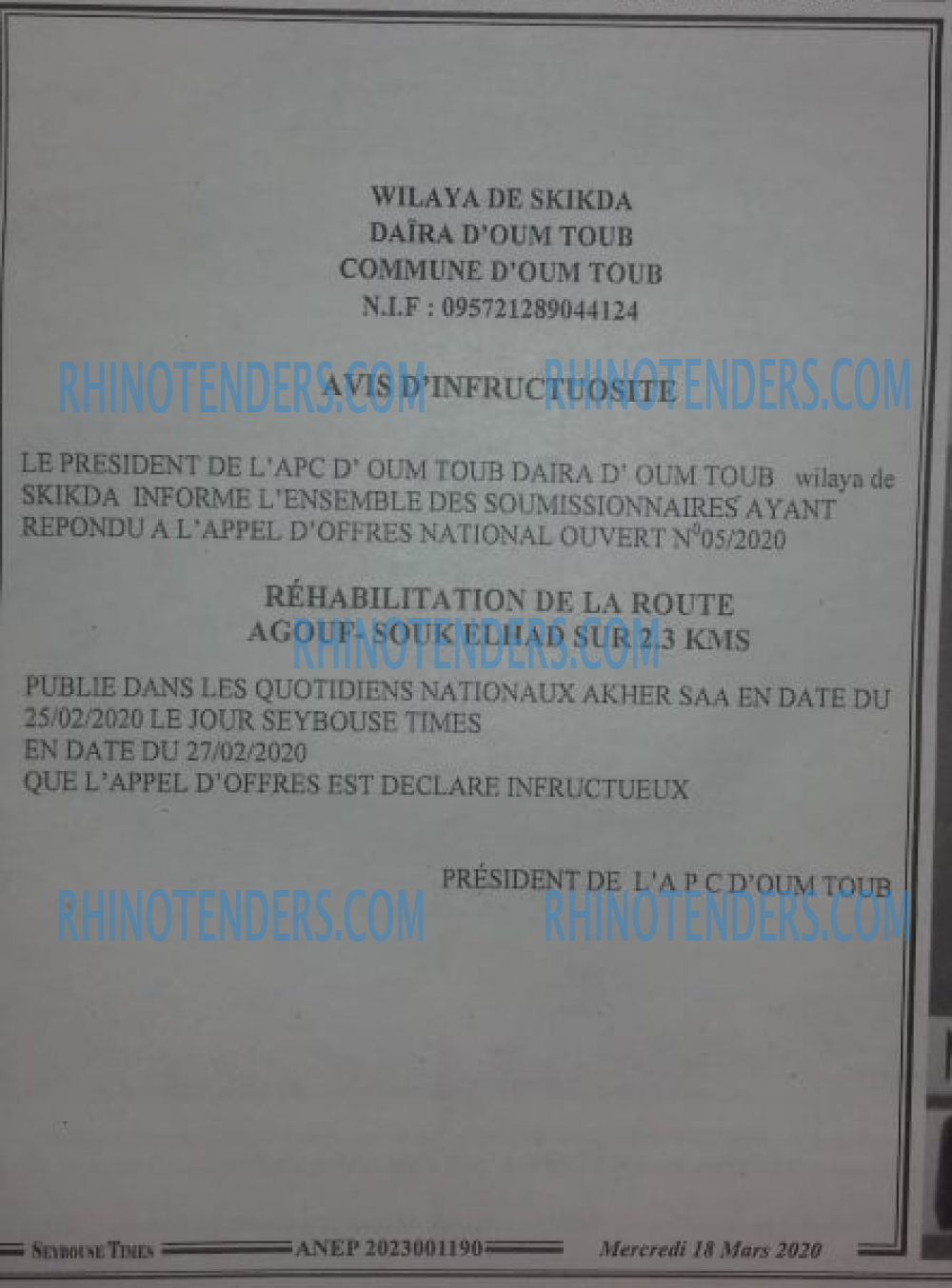 SEYBOUSSE TIMES