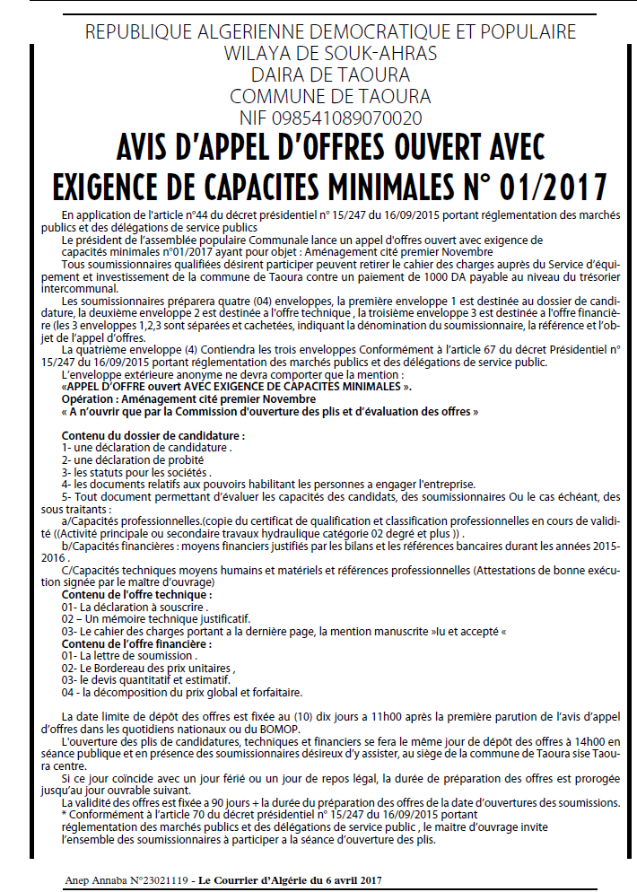 Le Courrier d'Algerie