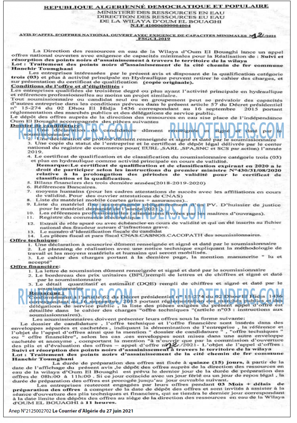 Le Courrier d'Algerie
