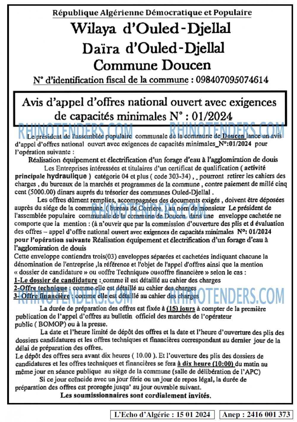 L'ECHO D'ALGERIE